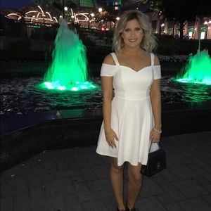 White fit and flare dress